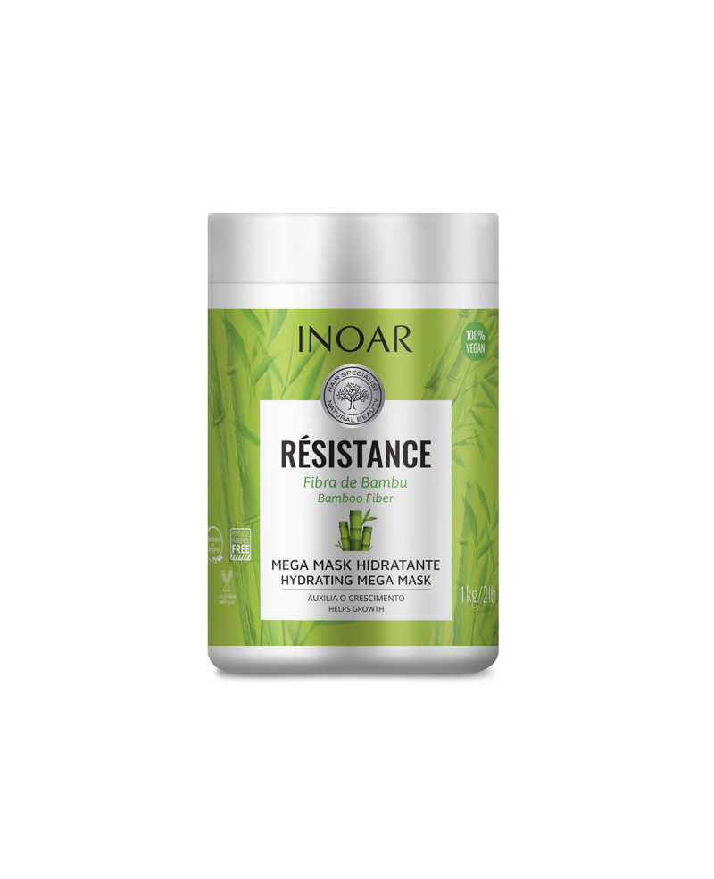 INOAR Resistance Fibra de Bambu Mask - stiprinanti ir blizgesio suteikianti kaukė 1000 g