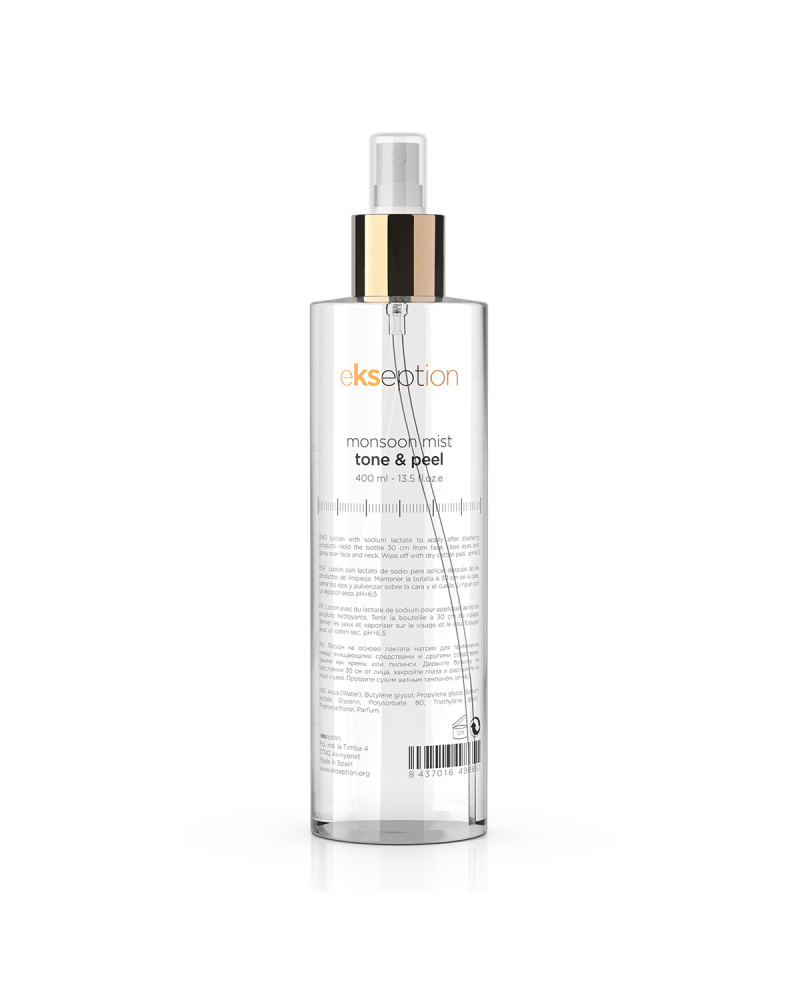 EKSEPTION Monsoon Mist Tone &amp; Peel/ Gaivinamasis ir drėkinamasis purškiamas tonikas, 400ml