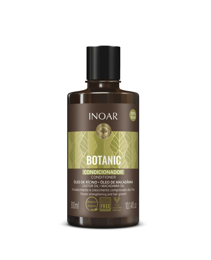 INOAR Botanic Conditioner - plaukus stiprinantis kondicionierius su ricinos aliejumi 300 ml.