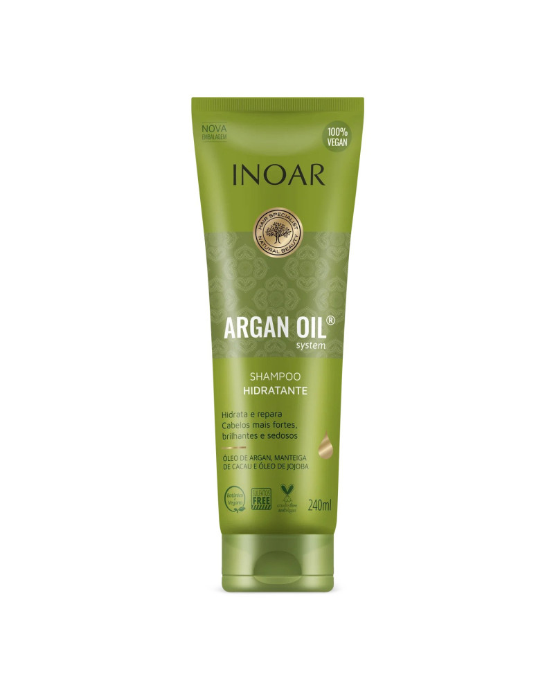 INOAR Argan Oil Shampoo - intensyviai drėkinatis šampūnas su Argano aliejumi 240 ml