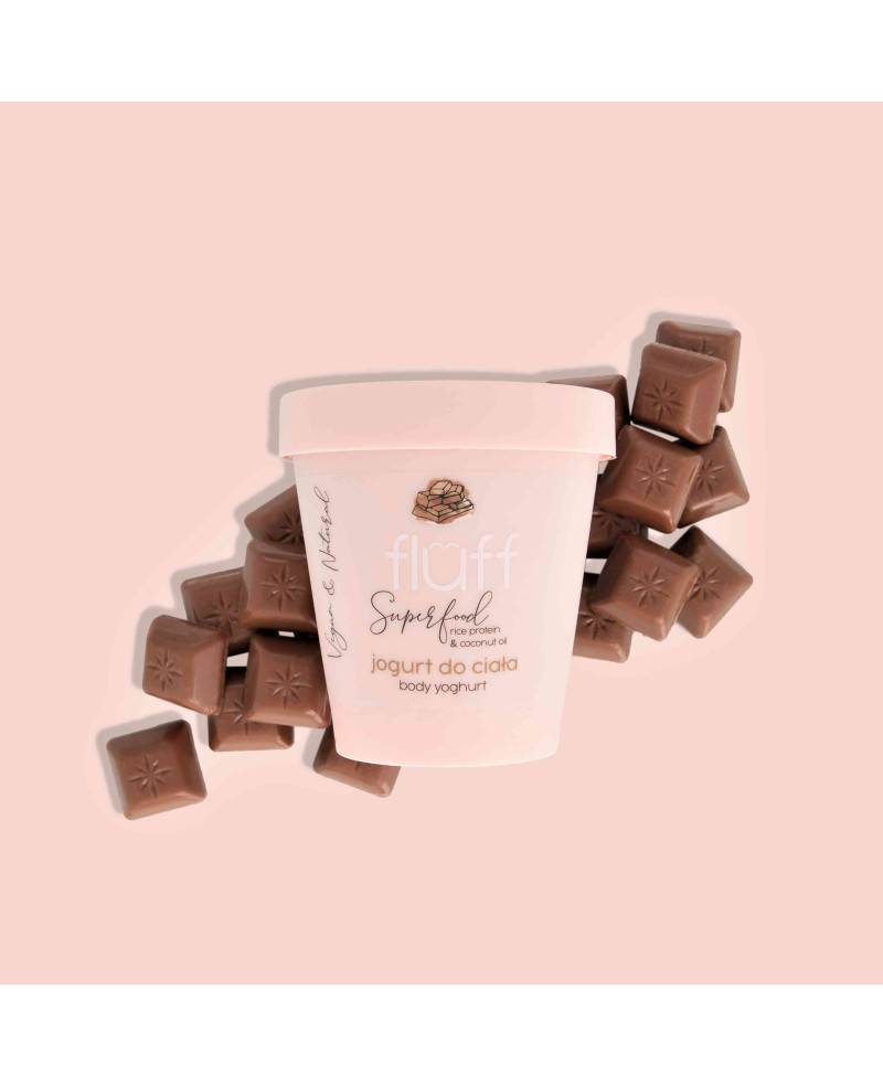 Fluff kūno jogurtas “pieniškas šokoladas” 180ml.