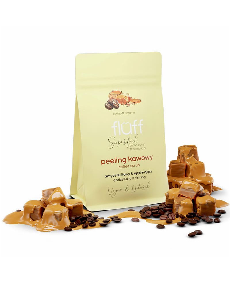 Fluff kūno šveitiklis “kava ir karamelė” 100g.