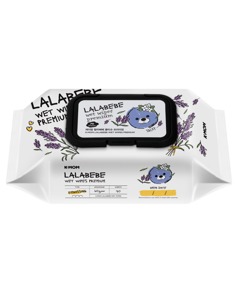 K-MOM Lalapopo organiškos drėgnos servetėlės PREMIUM (70 vnt.)