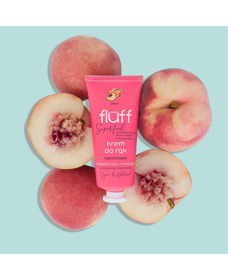 Fluff antibakterinis rankų kremas “Peach”  50ml.
