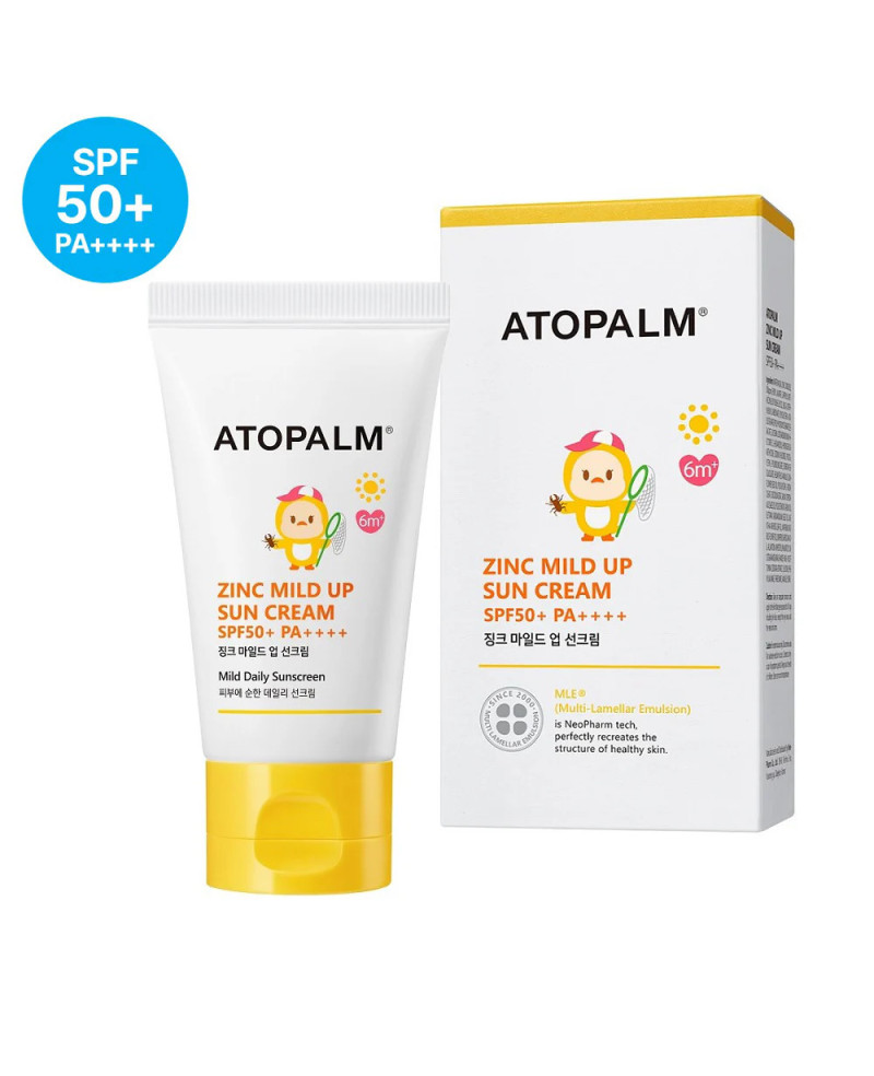 Atopalm Zinc Mild Up apsauginis kremas nuo saulės vaikams (SPF50+)  65g