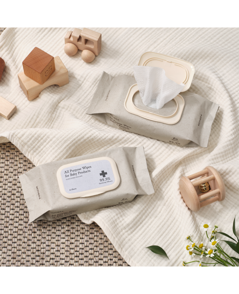 Mother-K daiktų valymo servetėlės su etanoliu, 60 vnt.