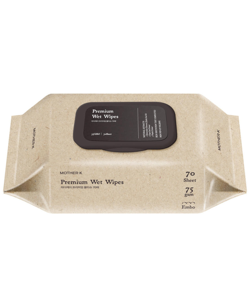 Mother-K Drėgnos servetėlės PREMIUM, 70 vnt.