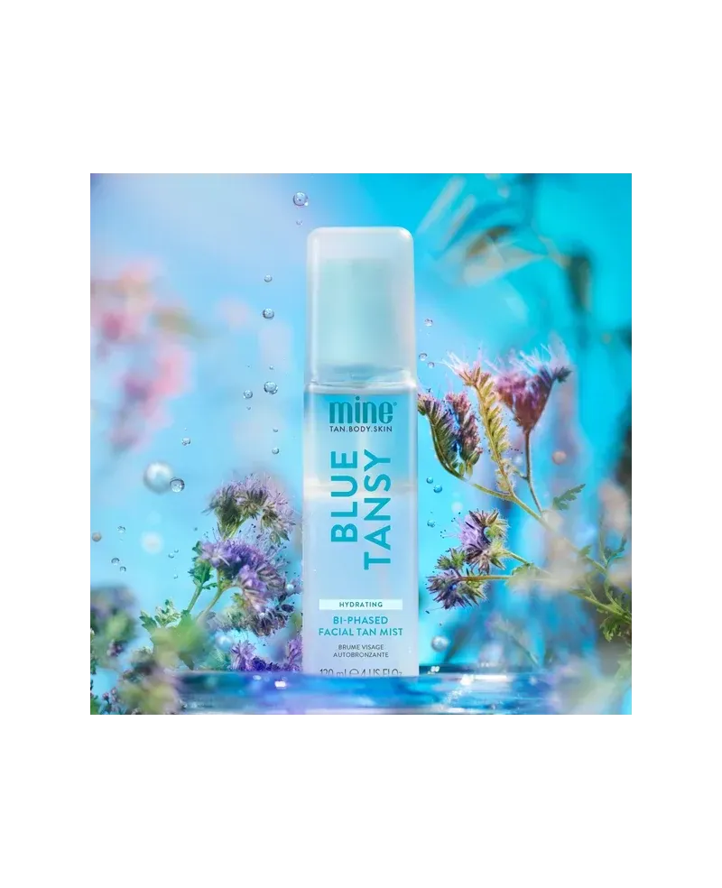 Mine tan Blue Tansy Bi-Phased dvifazė dulksna veidui 120ml.