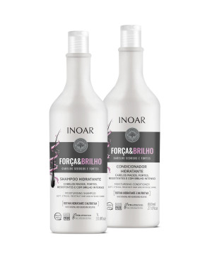 INOAR Força & Brilho Duo Kit - drėkinantis šampūno ir kondicionieriaus rinkinys 1000ml. + 800 ml.