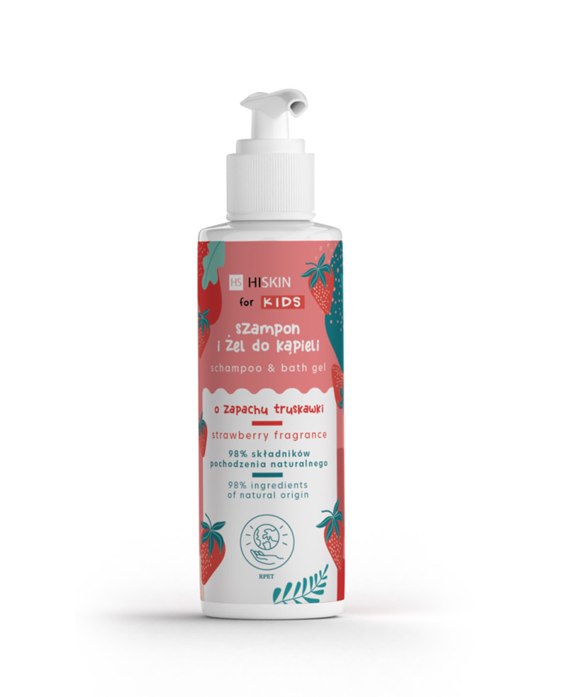 Crazy Hair Hiskin šampūnas gelis 2in1 su braškių ekstraktu 280ml